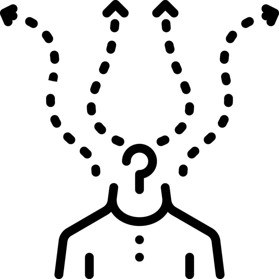 Black line icon for decision vector