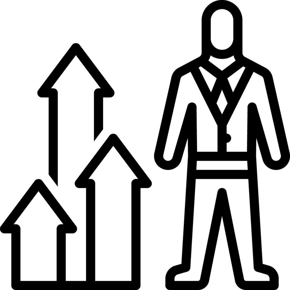 Black line icon for personal growth vector