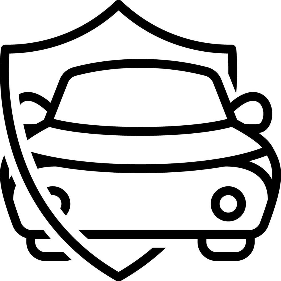 Black line icon for car insurance vector