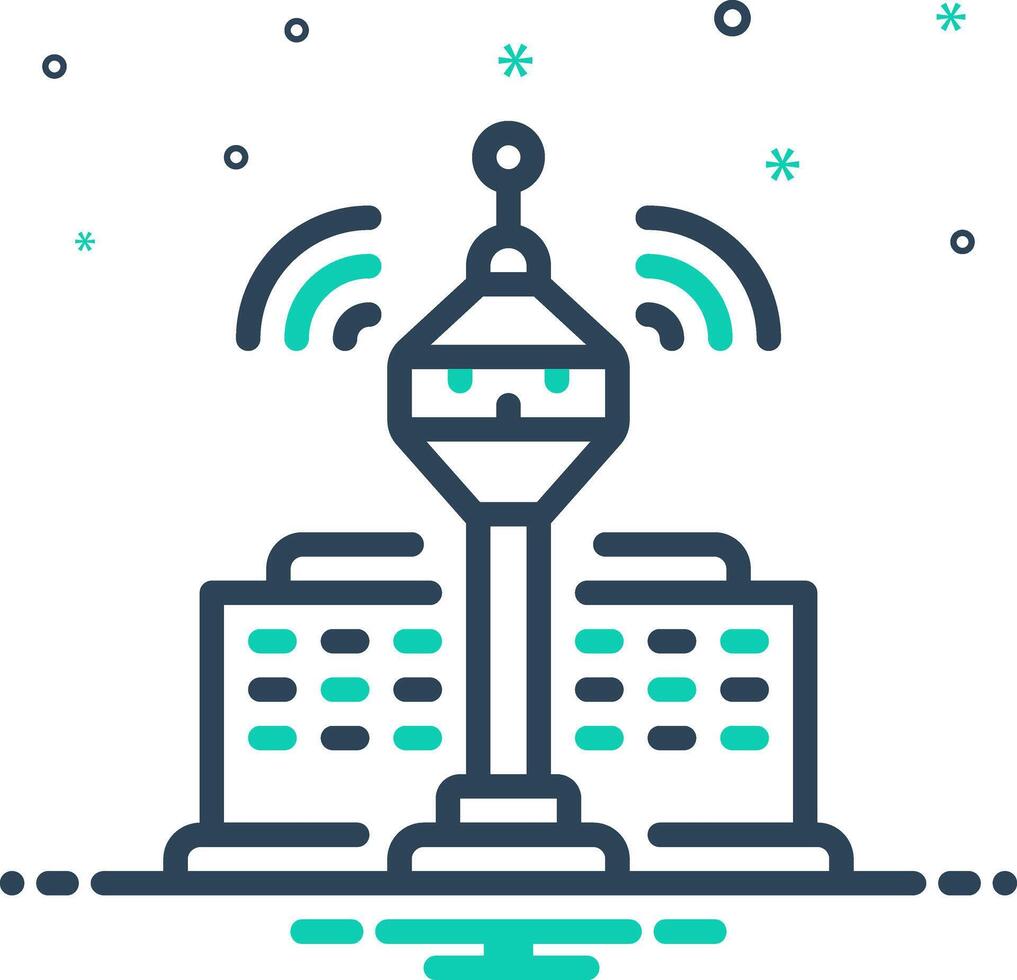 Mix icon for control tower vector