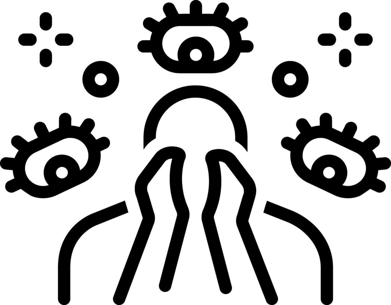 Black line icon for paranoia vector