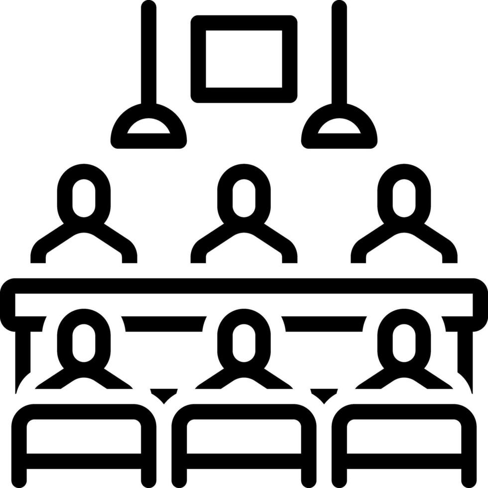 Black line icon for meeting vector