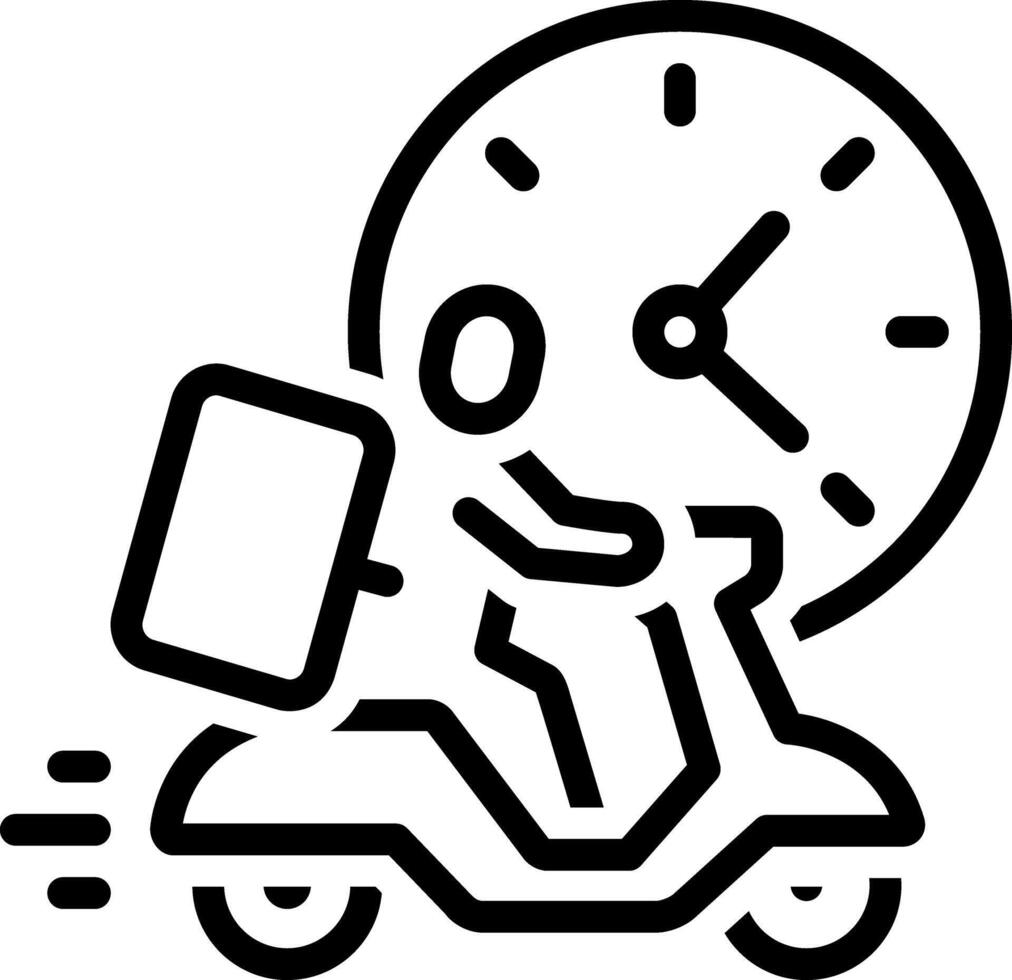 Black line icon for last mile delivery vector