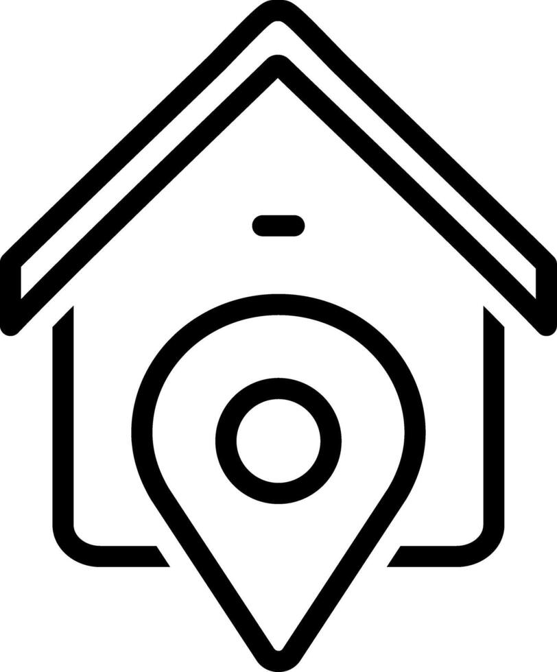 Black line icon for address vector