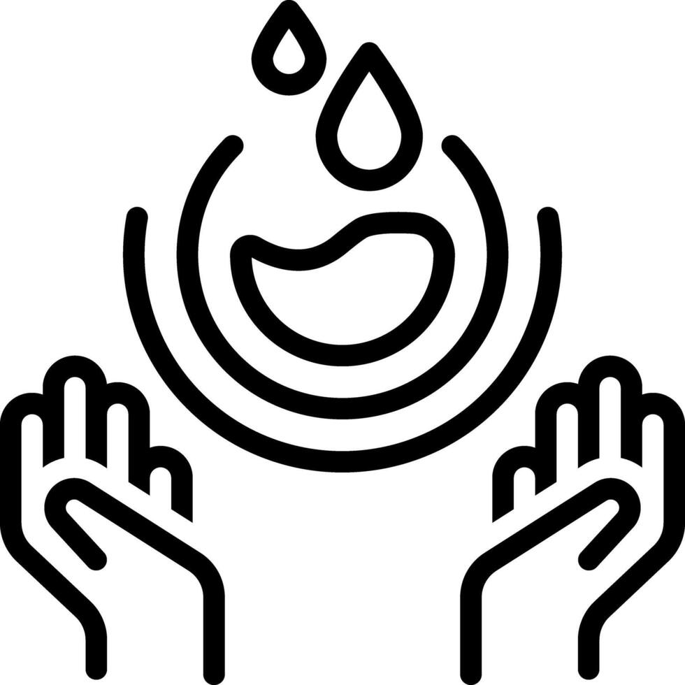 Black line icon for save water vector
