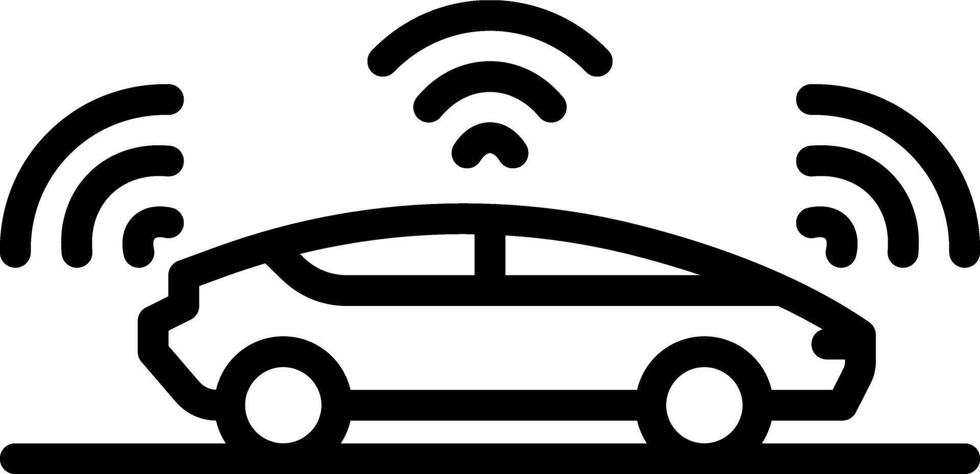 Black line icon for autonomous vector