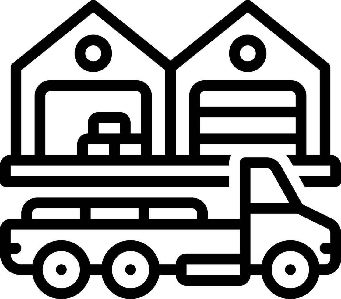 Black line icon for logistics vector