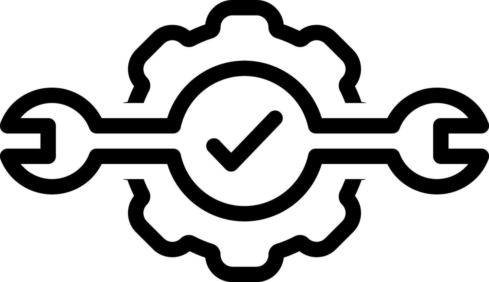 Black line icon for service mark vector