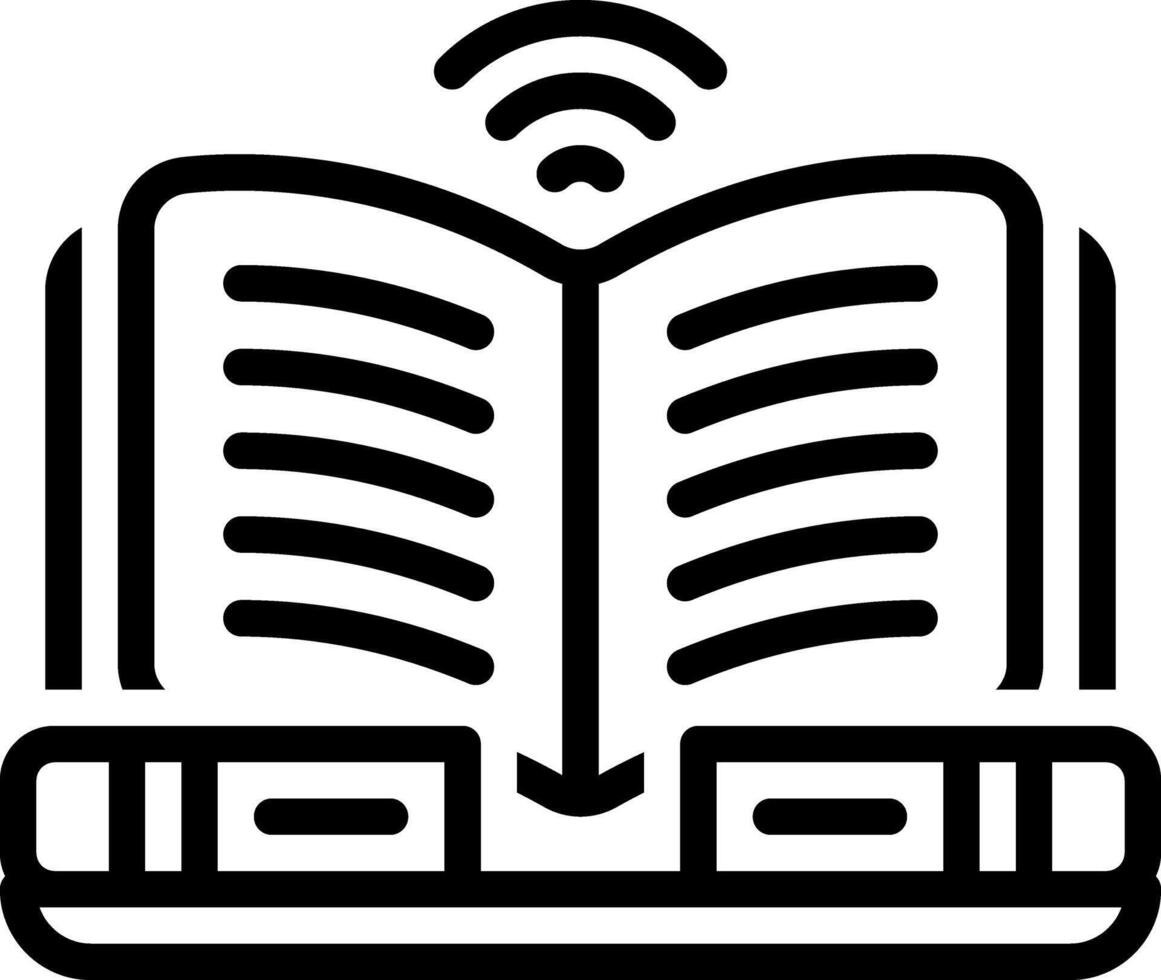 Black line icon for e learning vector