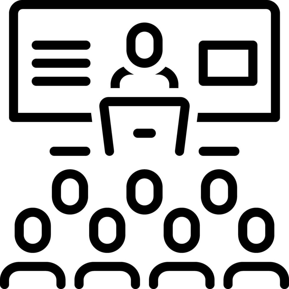 Black line icon for seminar vector