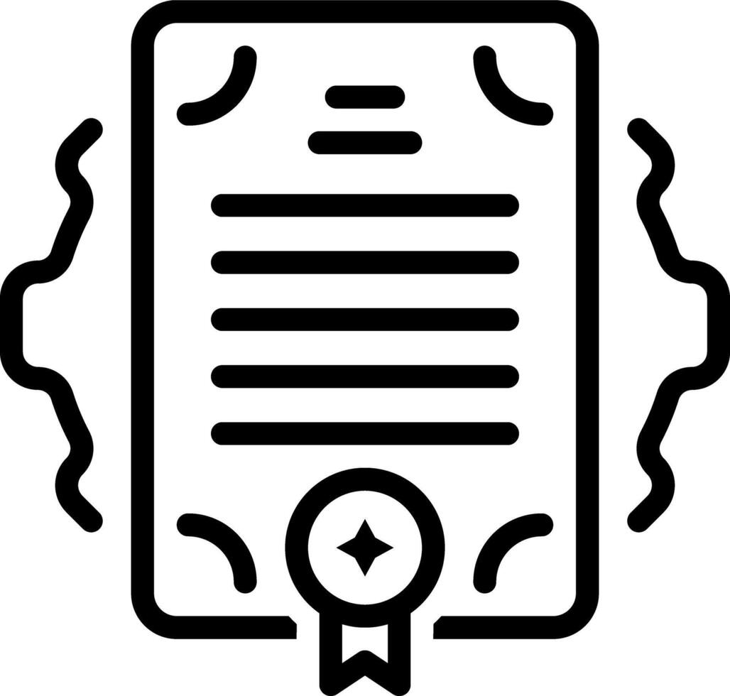 Black line icon for patent vector