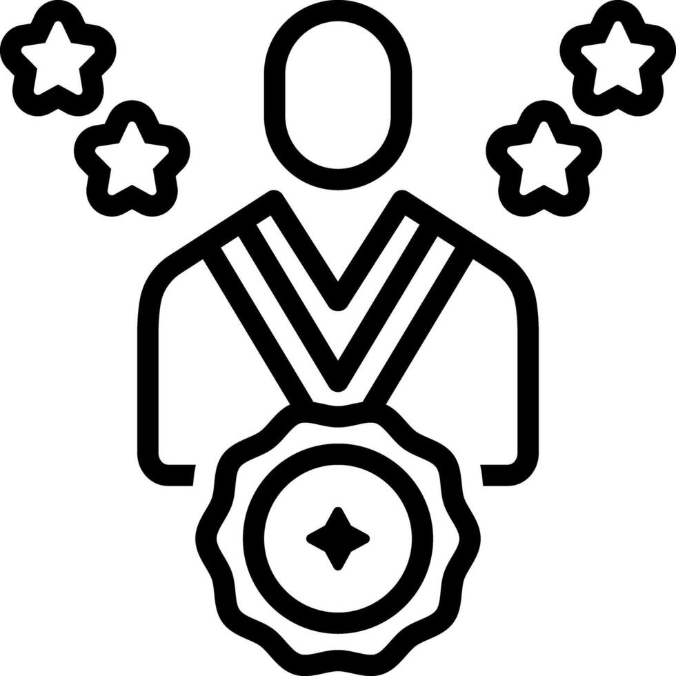 Black line icon for achieve vector