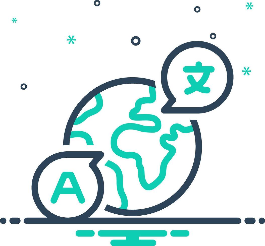 Mix icon for foreign language vector