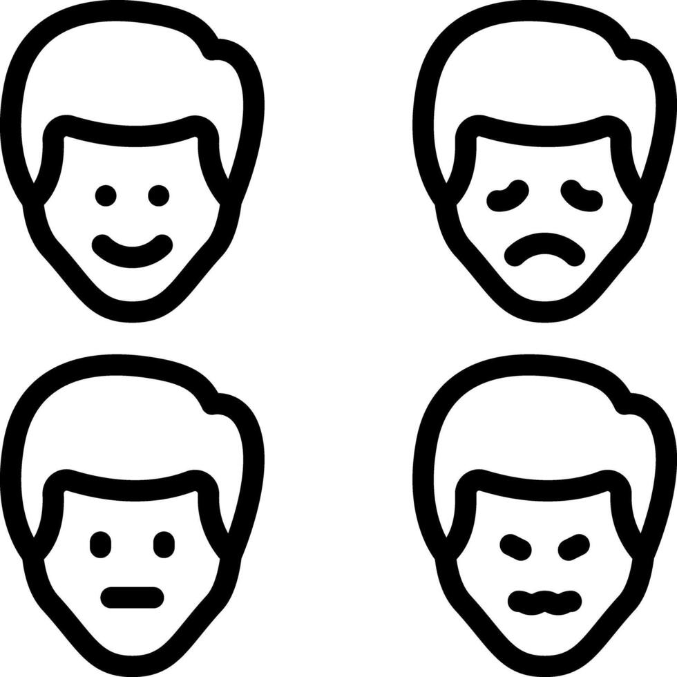 Black line icon for emotions vector