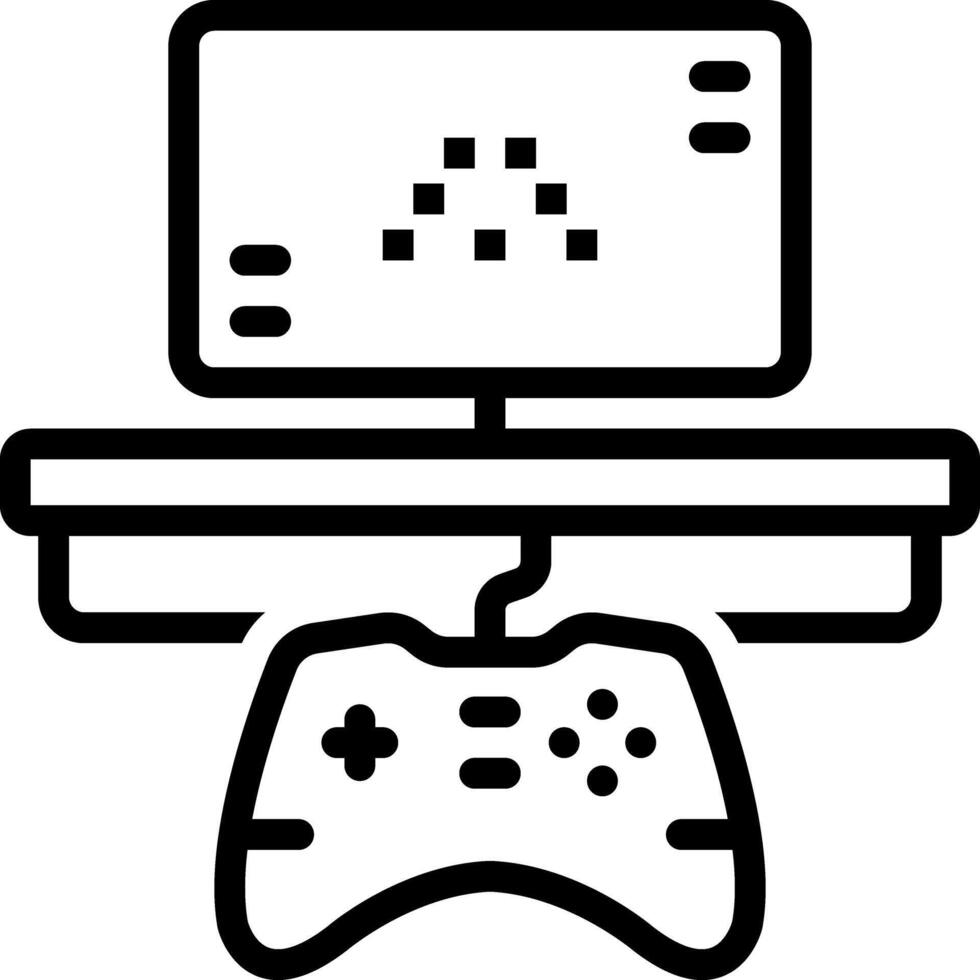 Black line icon for game vector