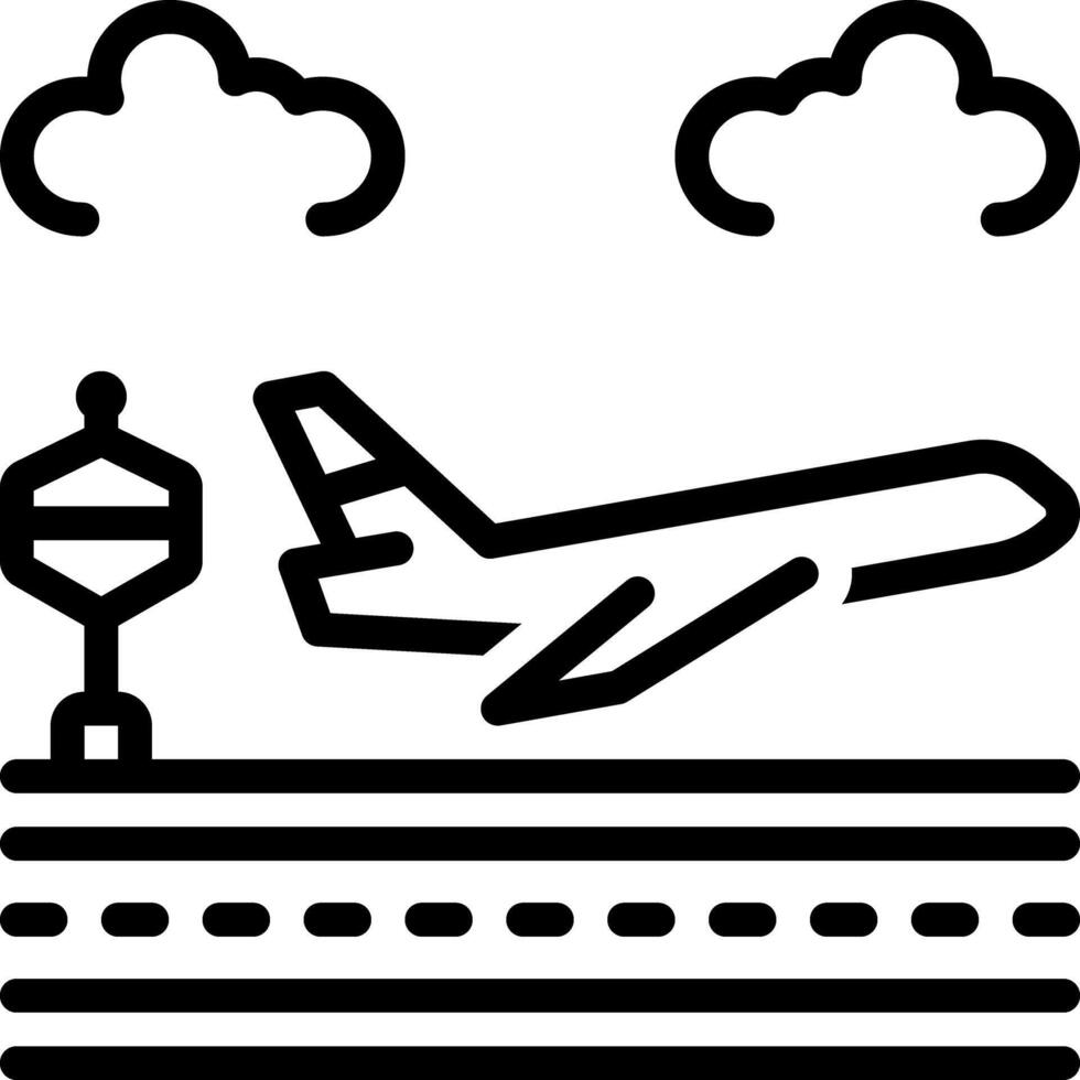 Black line icon for departure vector
