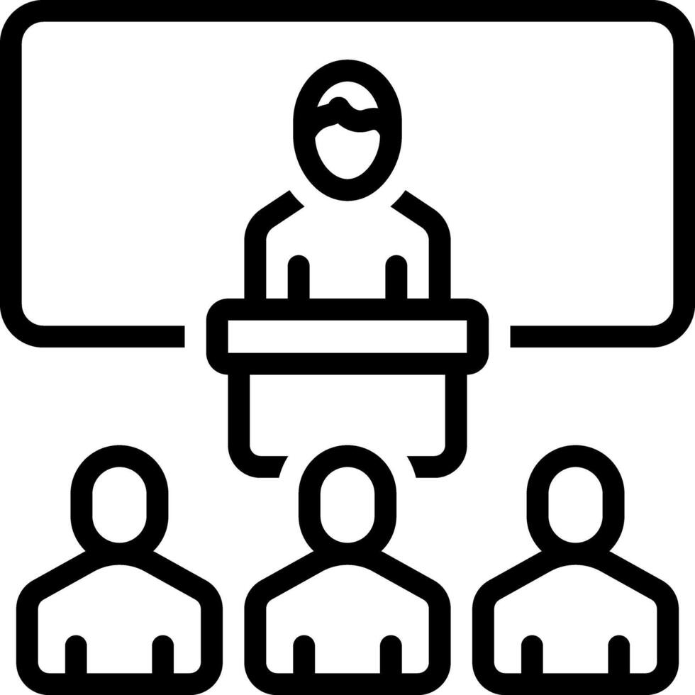 Black line icon for presentation vector