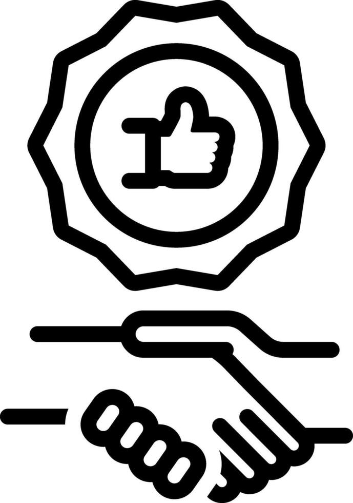 Black line icon for agree vector