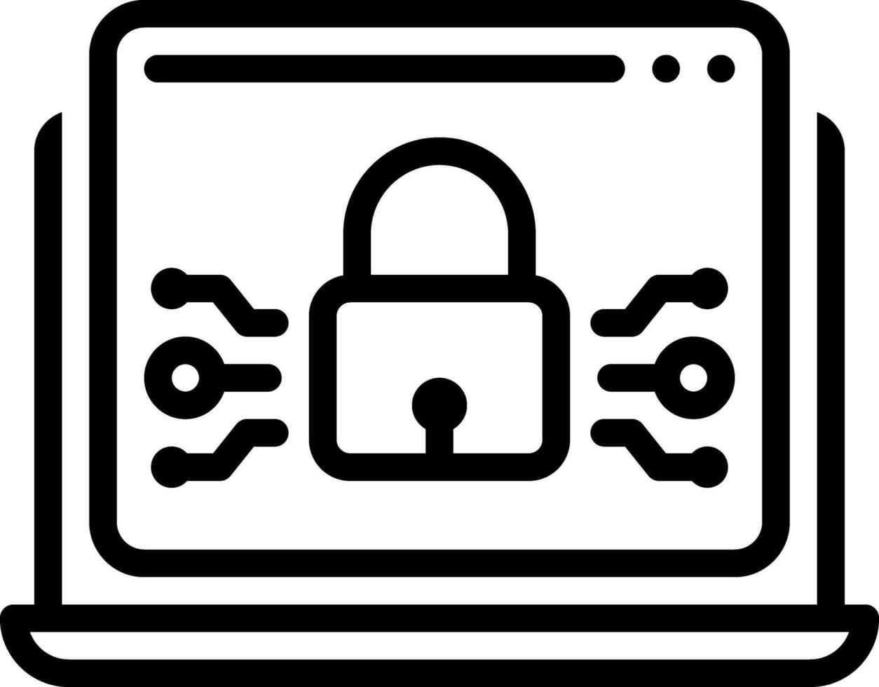 Black line icon for lock vector