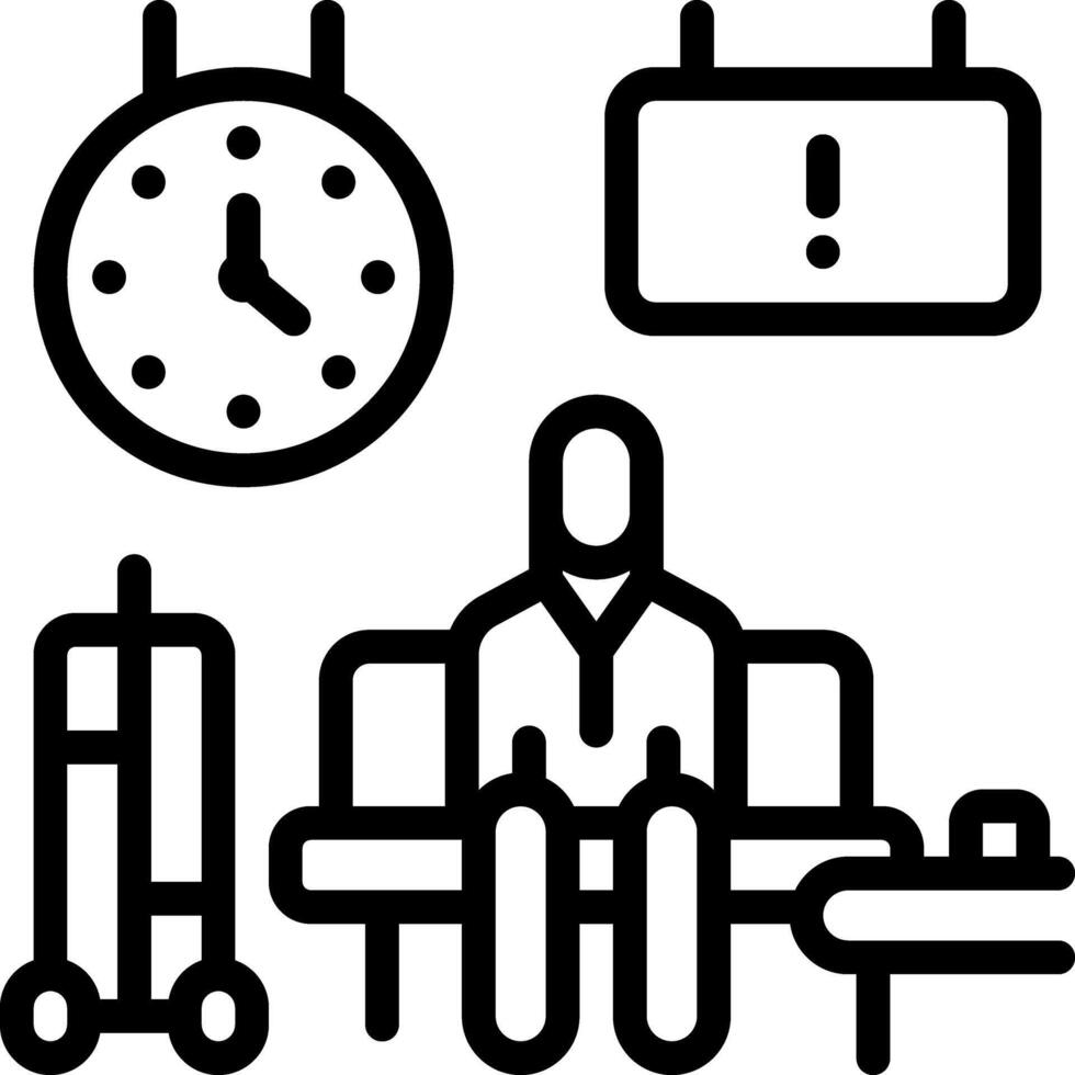 Black line icon for delay vector