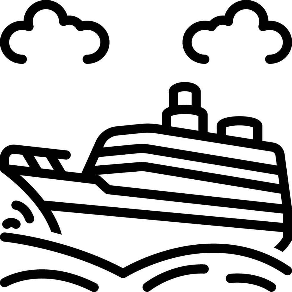 Black line icon for voyage vector