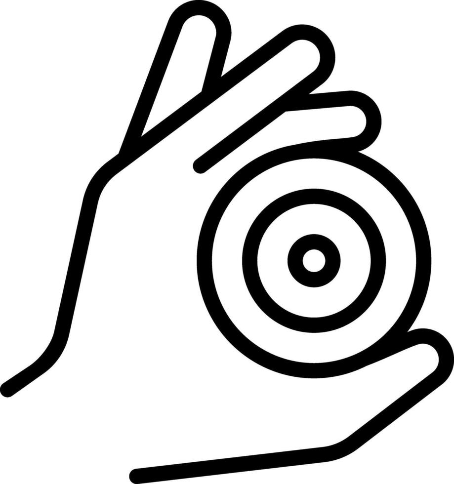 Black line icon for focus vector