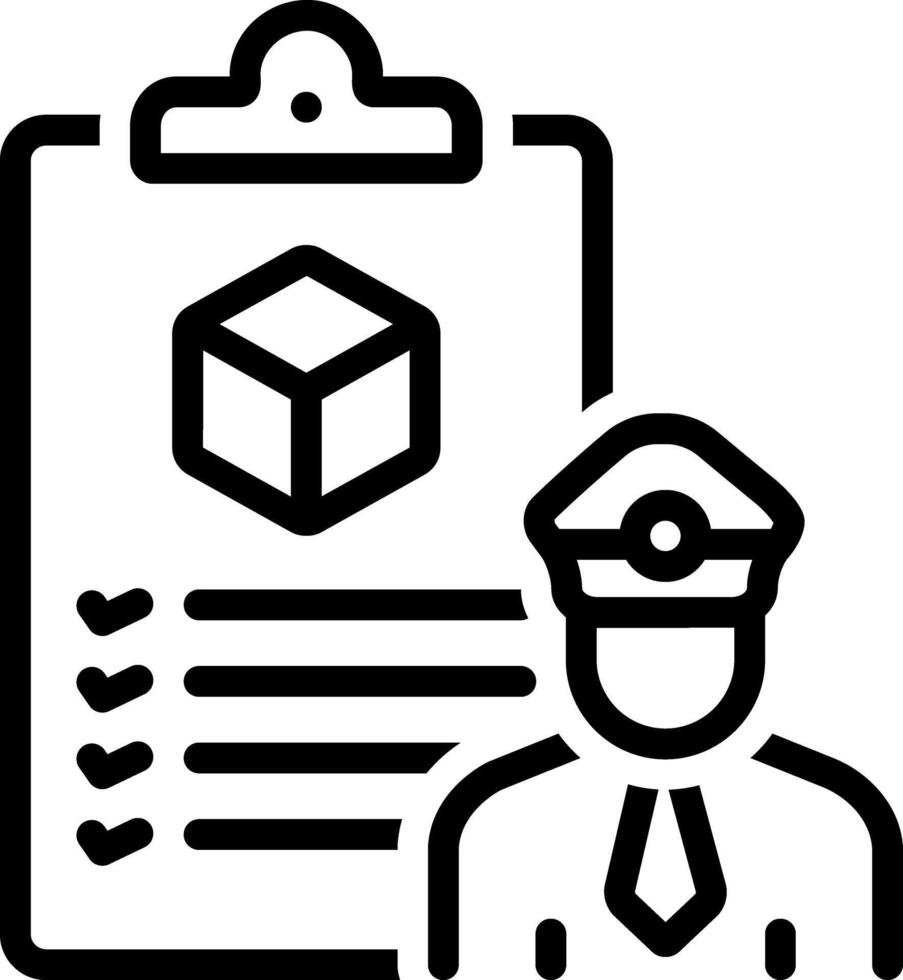 Black line icon for customs clearance vector