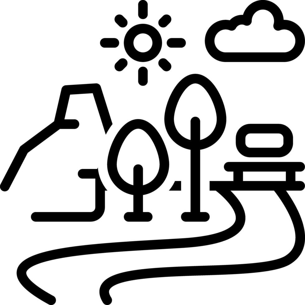 Black line icon for national park vector