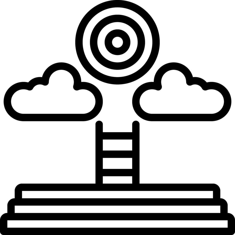 Black line icon for goals vector