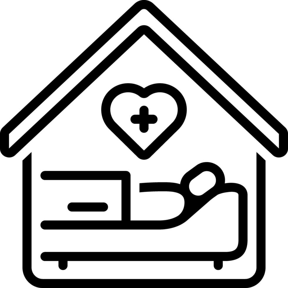 Black line icon for hospice vector