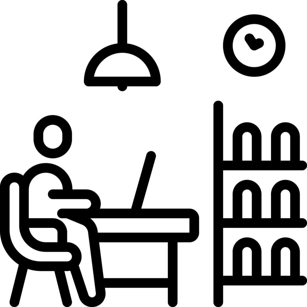 Black line icon for work vector