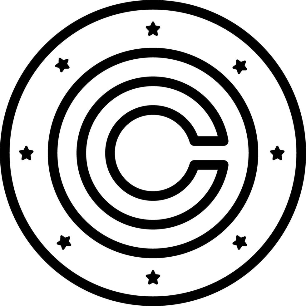 Black line icon for copyright vector