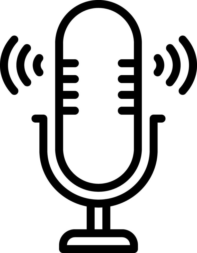 Black line icon for podcast vector