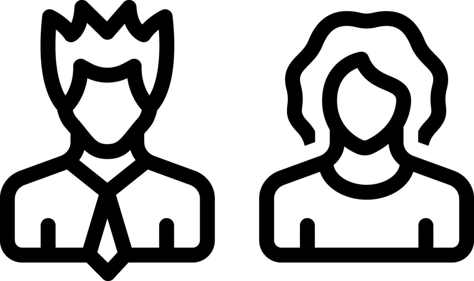 Black line icon for people vector