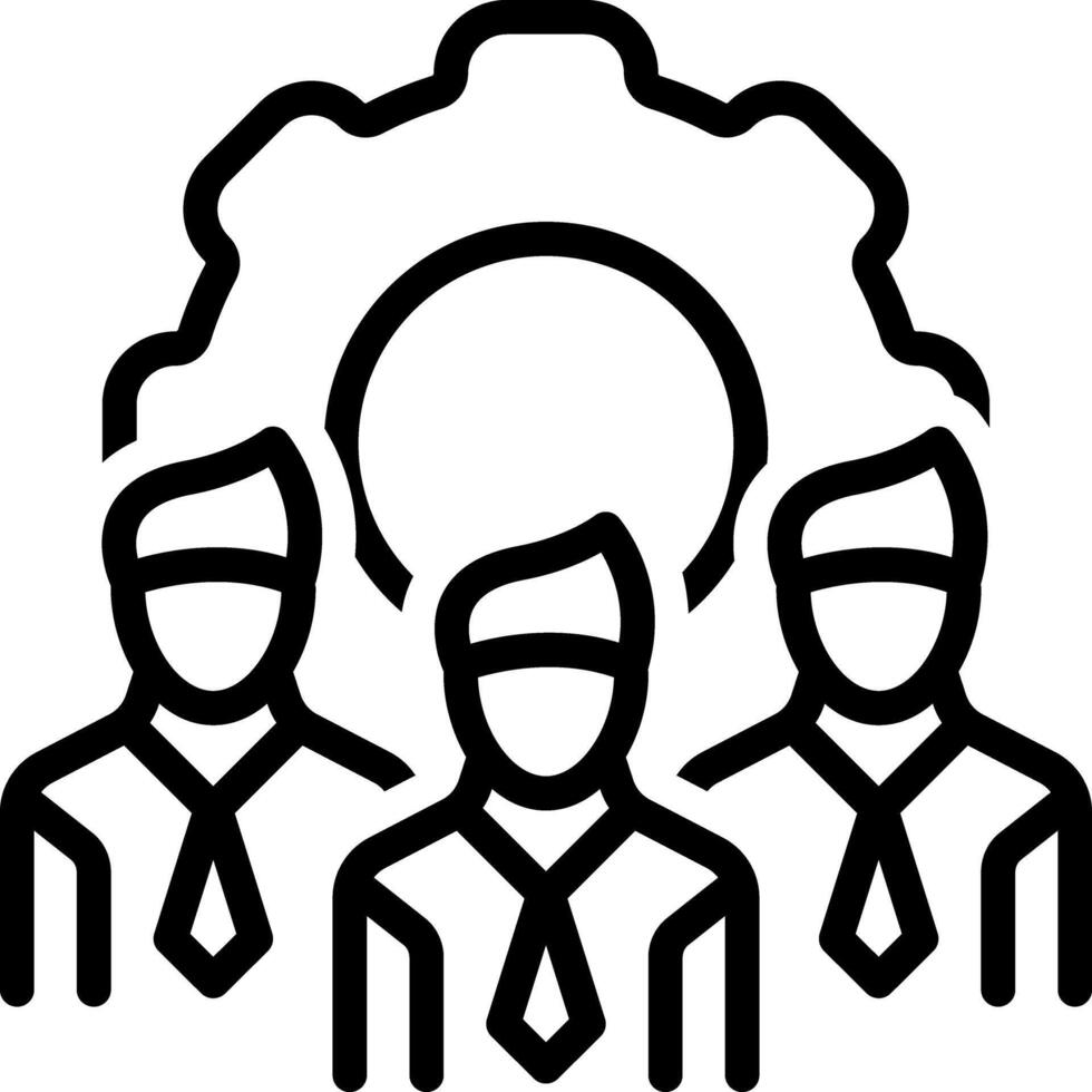 Black line icon for team vector