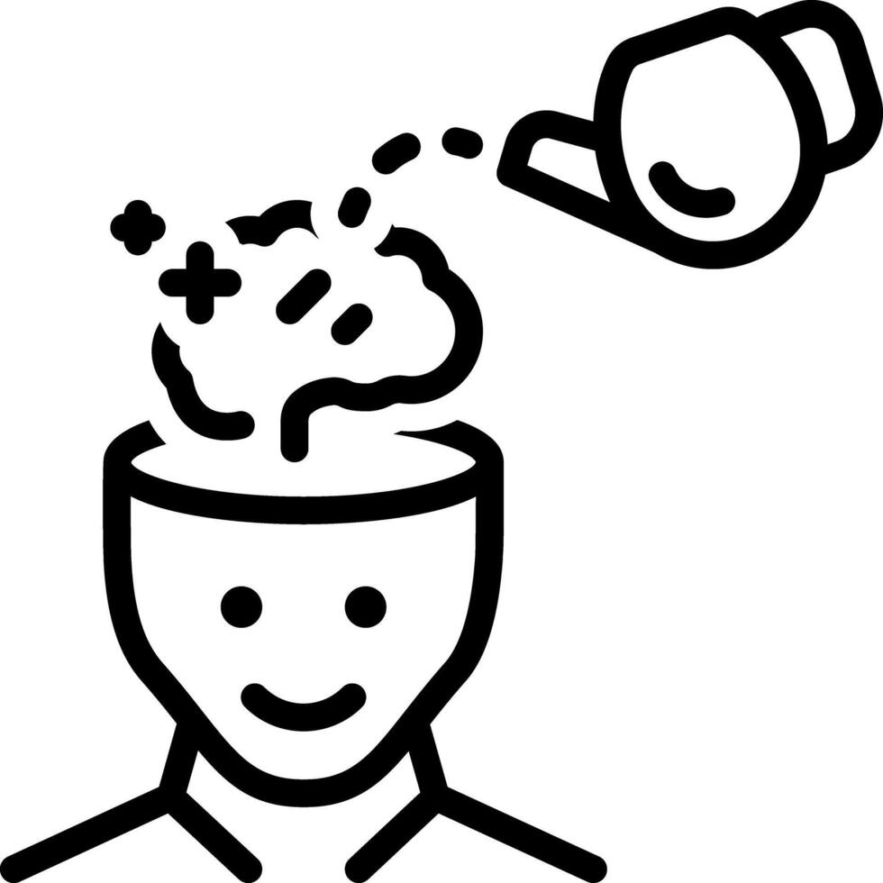 Black line icon for positive psychology vector