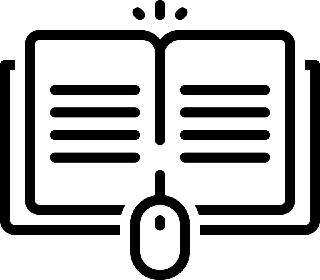 Black line icon for course vector