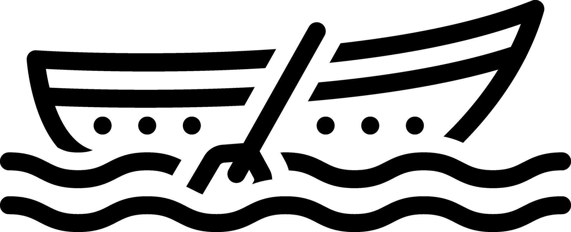 Black line icon for rowing boat vector