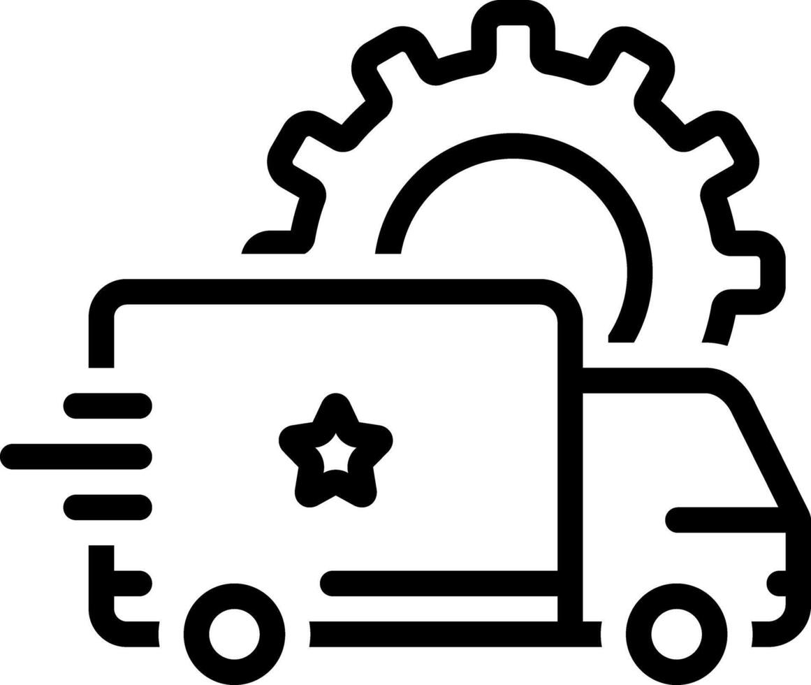 Black line icon for transportation vector