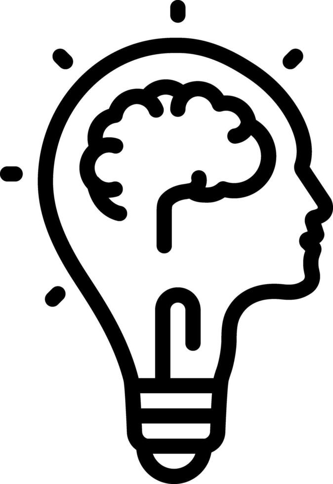 Black line icon for idea vector