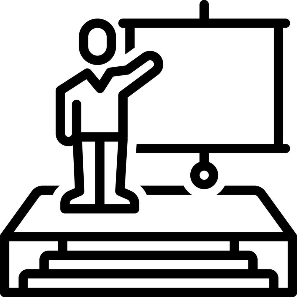Black line icon for presentation vector