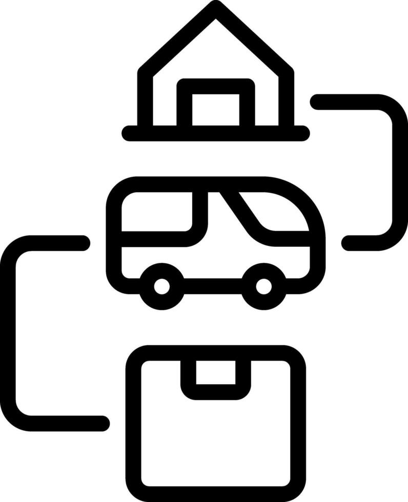 Black line icon for supply chain vector