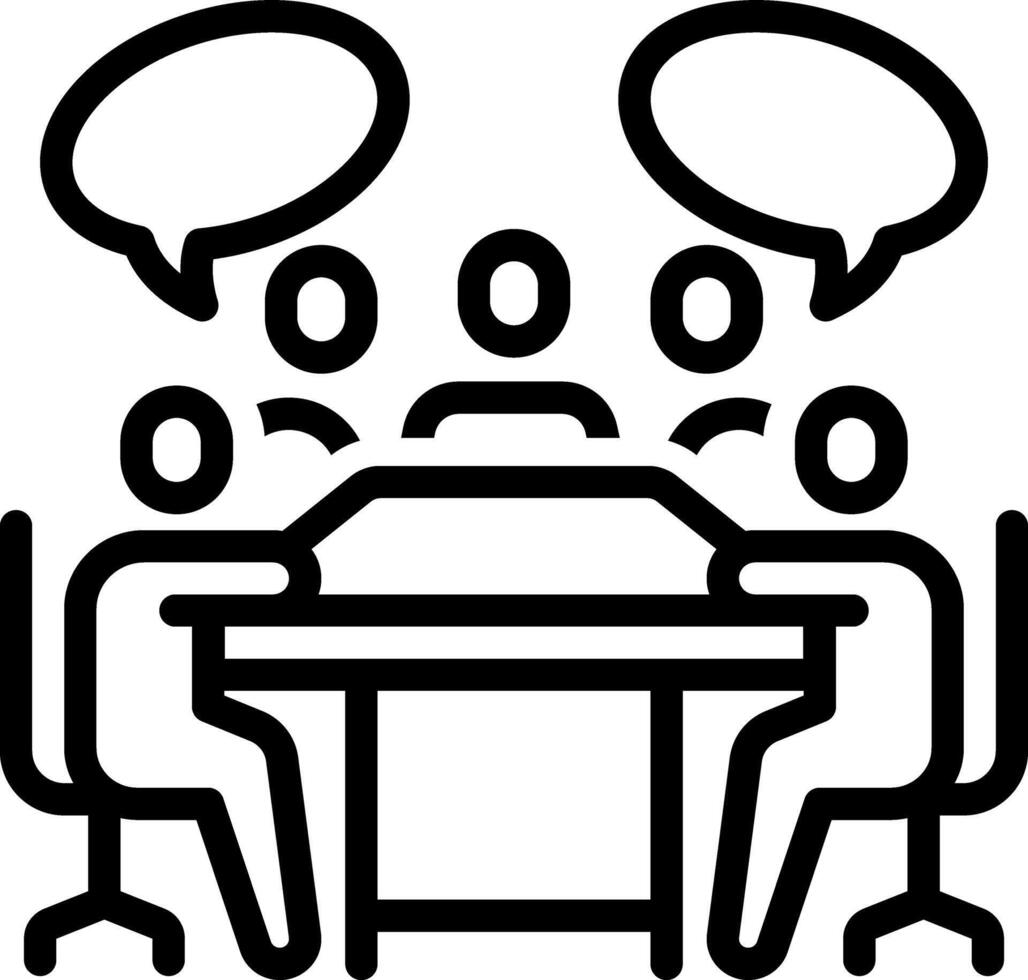 Black line icon for existing meeting vector