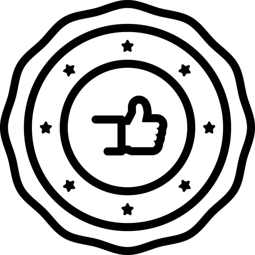 Black line icon for done vector