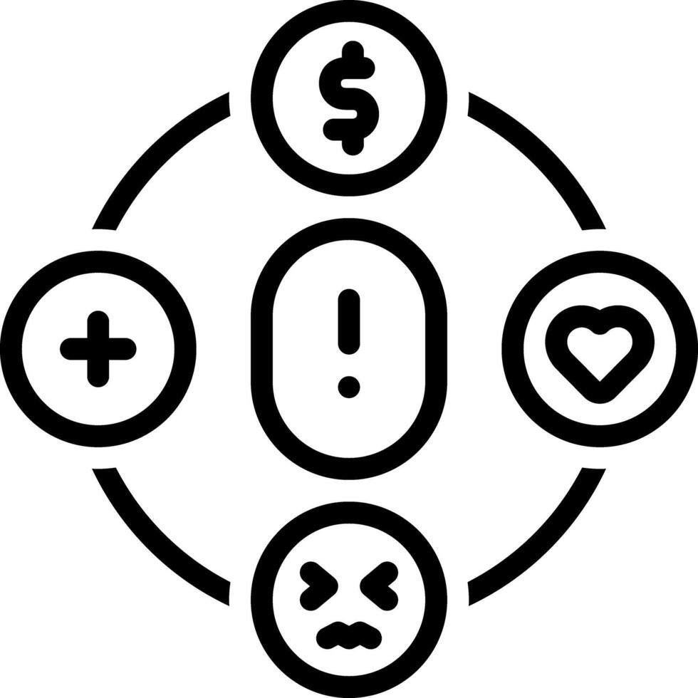 Black line icon for contributing factor vector