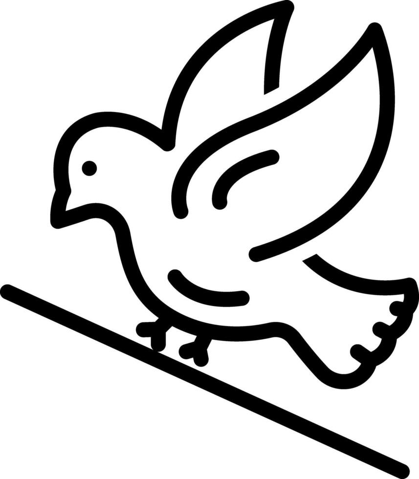 Black line icon for bird vector