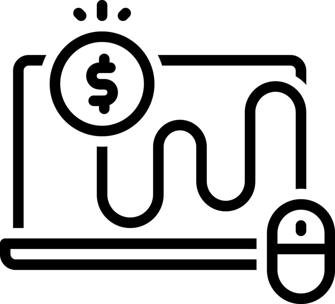 Black line icon for pay per click vector
