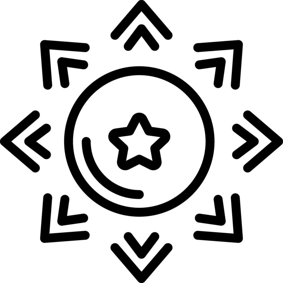 Black line icon for expand vector