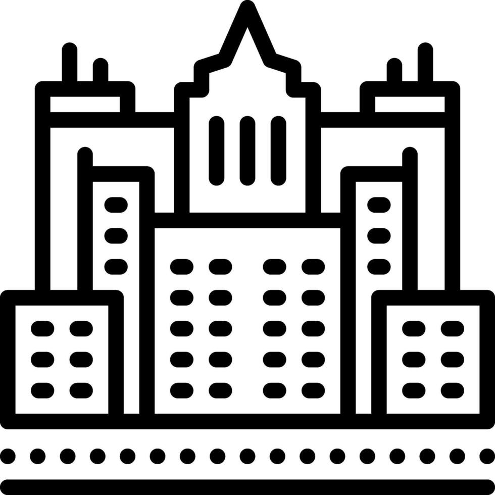 Black line icon for town vector