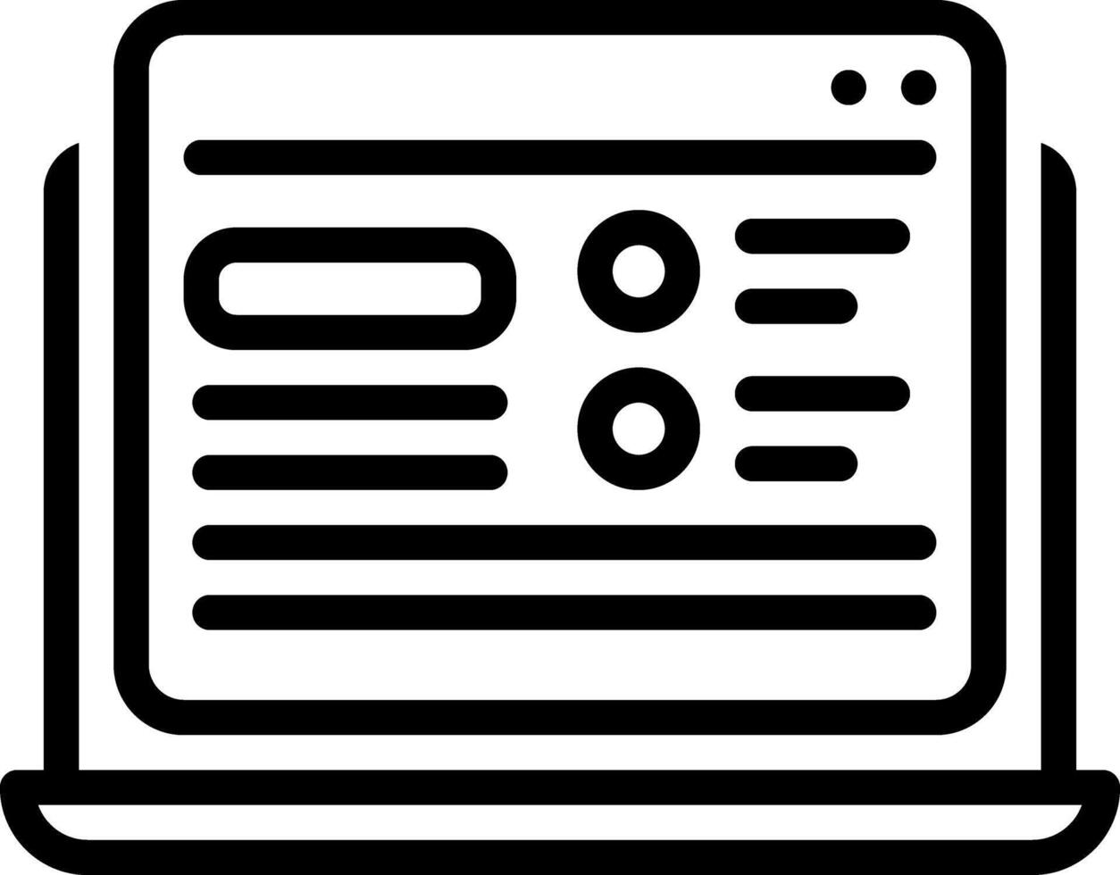 Black line icon for online vector